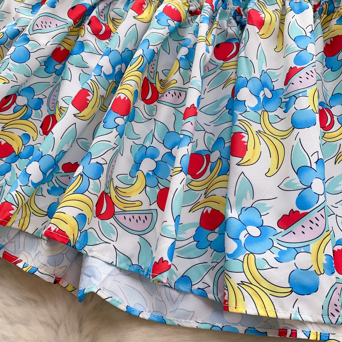 Ruffled Collar Floral Puffy Dress