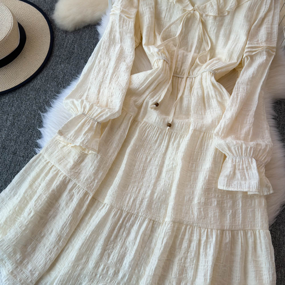 Vintage Vest&Lace-up Dress 2Pcs