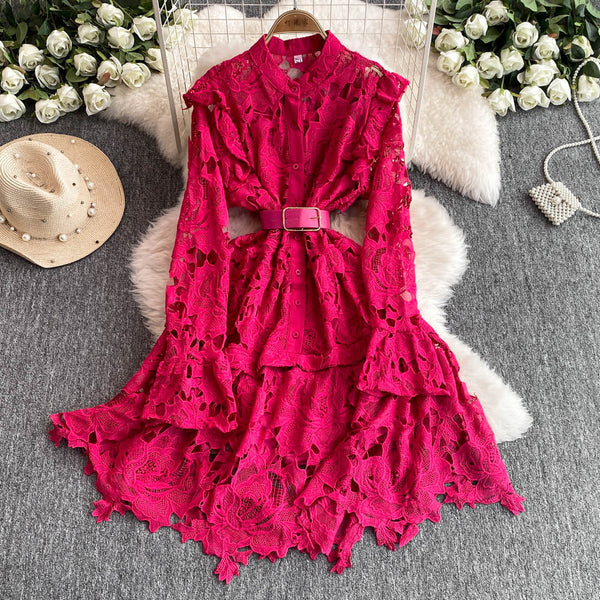 Premium Lace Patchwork A-line Dress