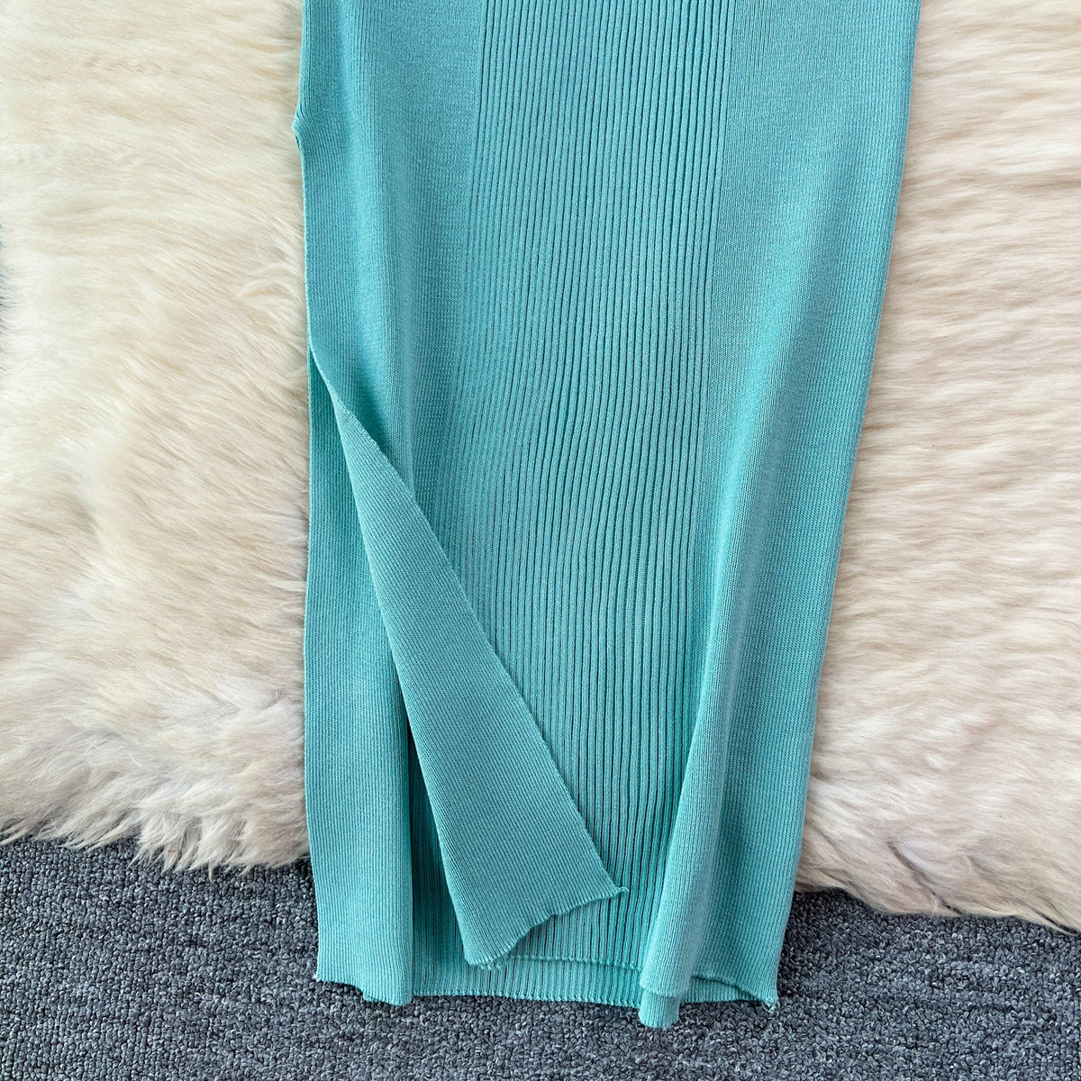 High-end Stretchy Split Knitted Dress