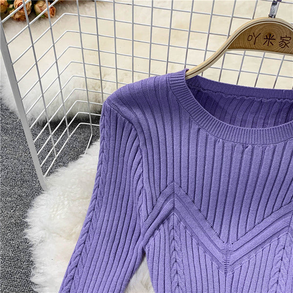 Bodycon Solid Color Knitted Dress