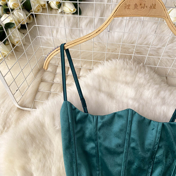 Slim-fit Fishbone Satin Slip Dress