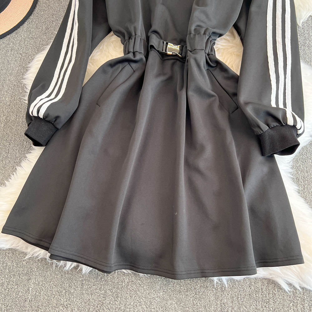 Sportswear Zipped Elastic Black Dress