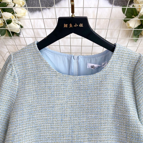 Delicate Mesh Hem Patchwork Dress