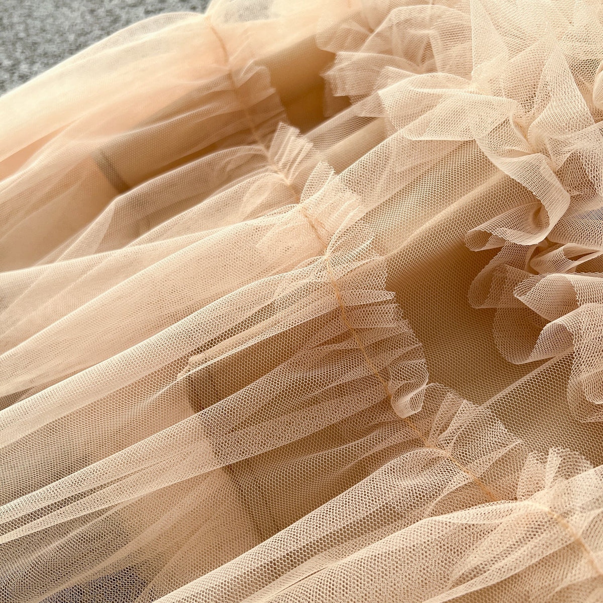 Embroidered 3D Ruffled Mesh Dress
