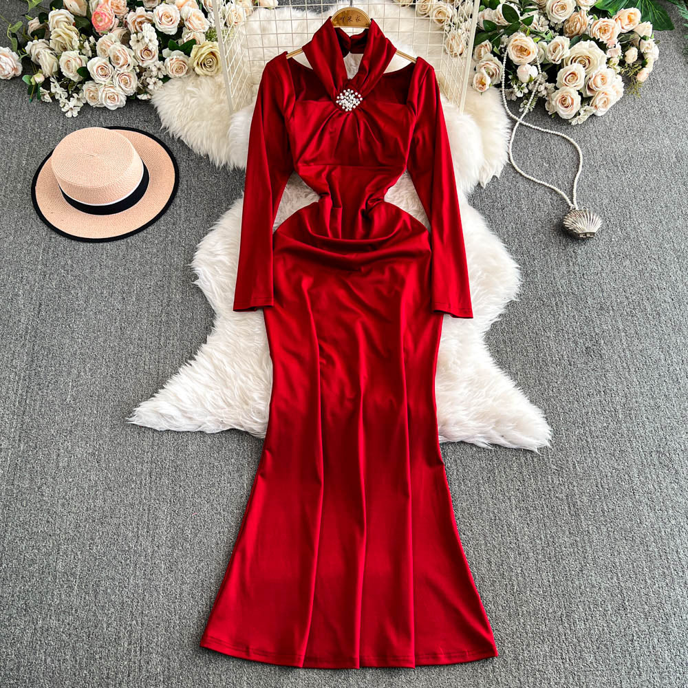 Sexy Waist-slimming Fishtail Halter Dress