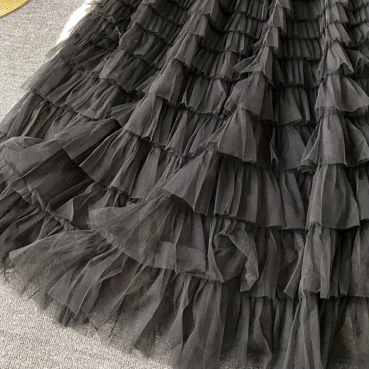 High-end Layered Mesh Patchwork Dress