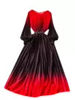 Elegant Gradient Color Pleated Dress