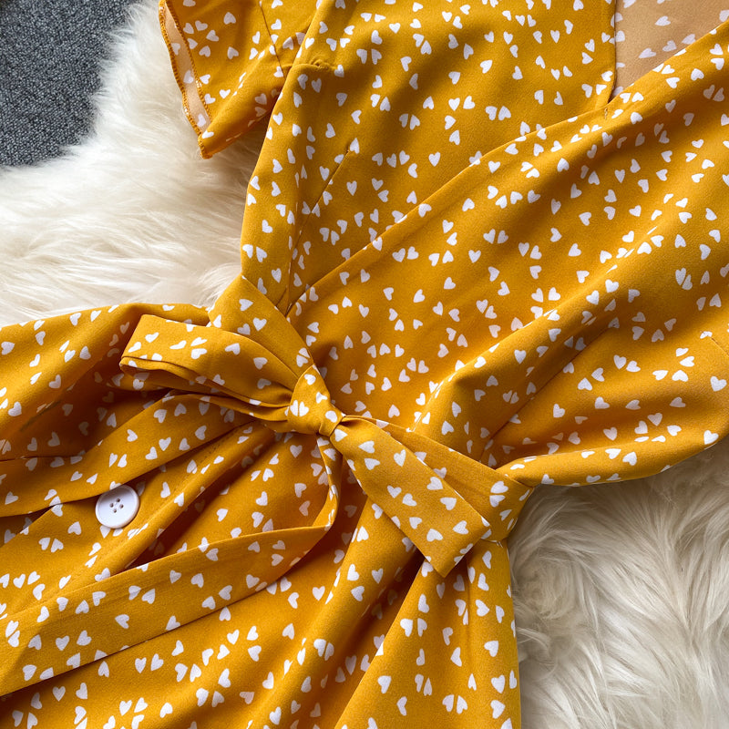 Cutie V-neck Polka Dot Printed Dress