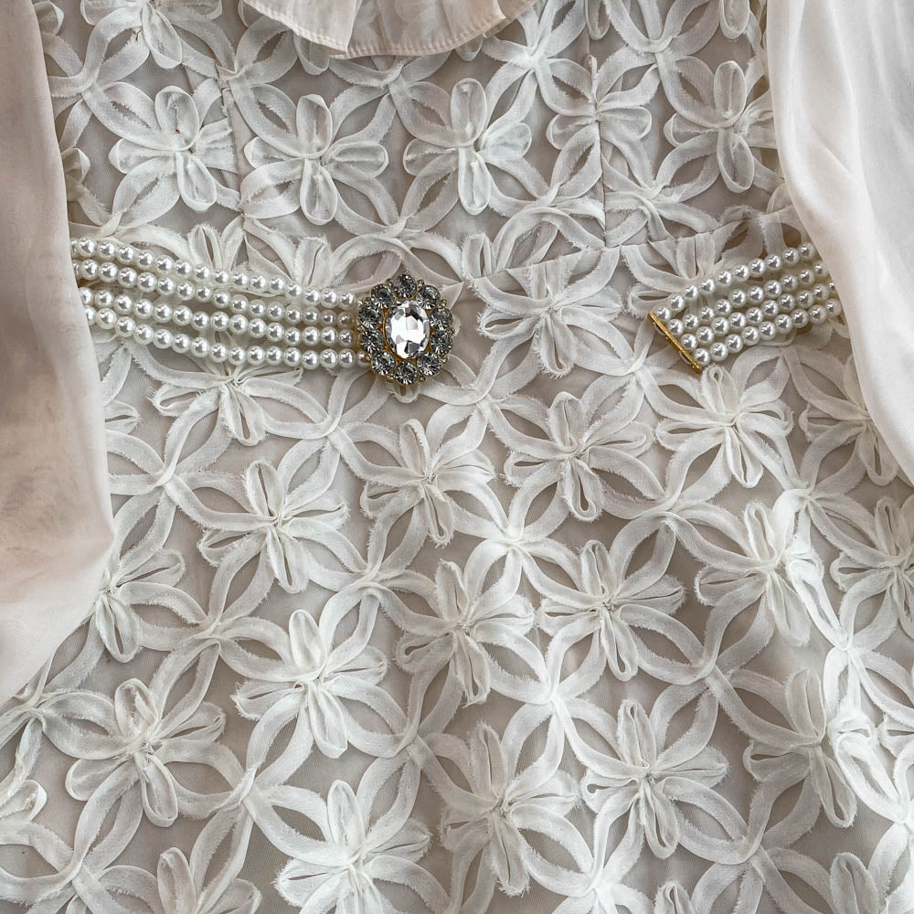 Courtly Beaded Delicate Lace Dress
