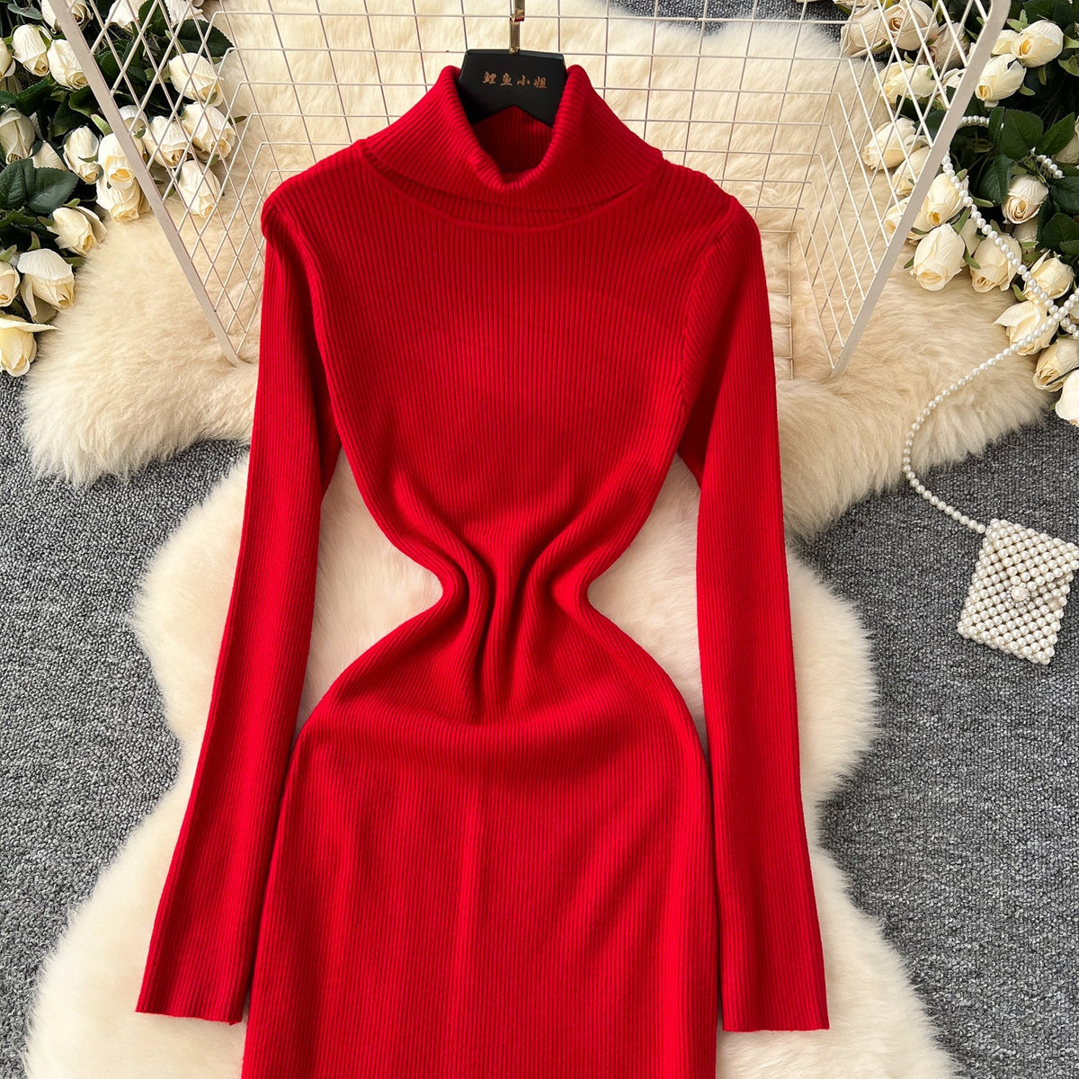 Bodycon Solid Color Knitted Dress
