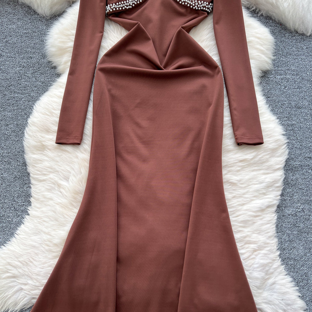 Beaded Cross Halter Party Dress