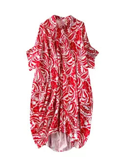 Oversized Floral Printed Shirt Dress