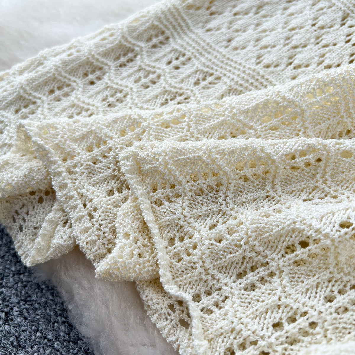 Elegant Hollowed Crochet Knitted Dress