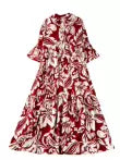 Oversized Floral Printed Shirt Dress