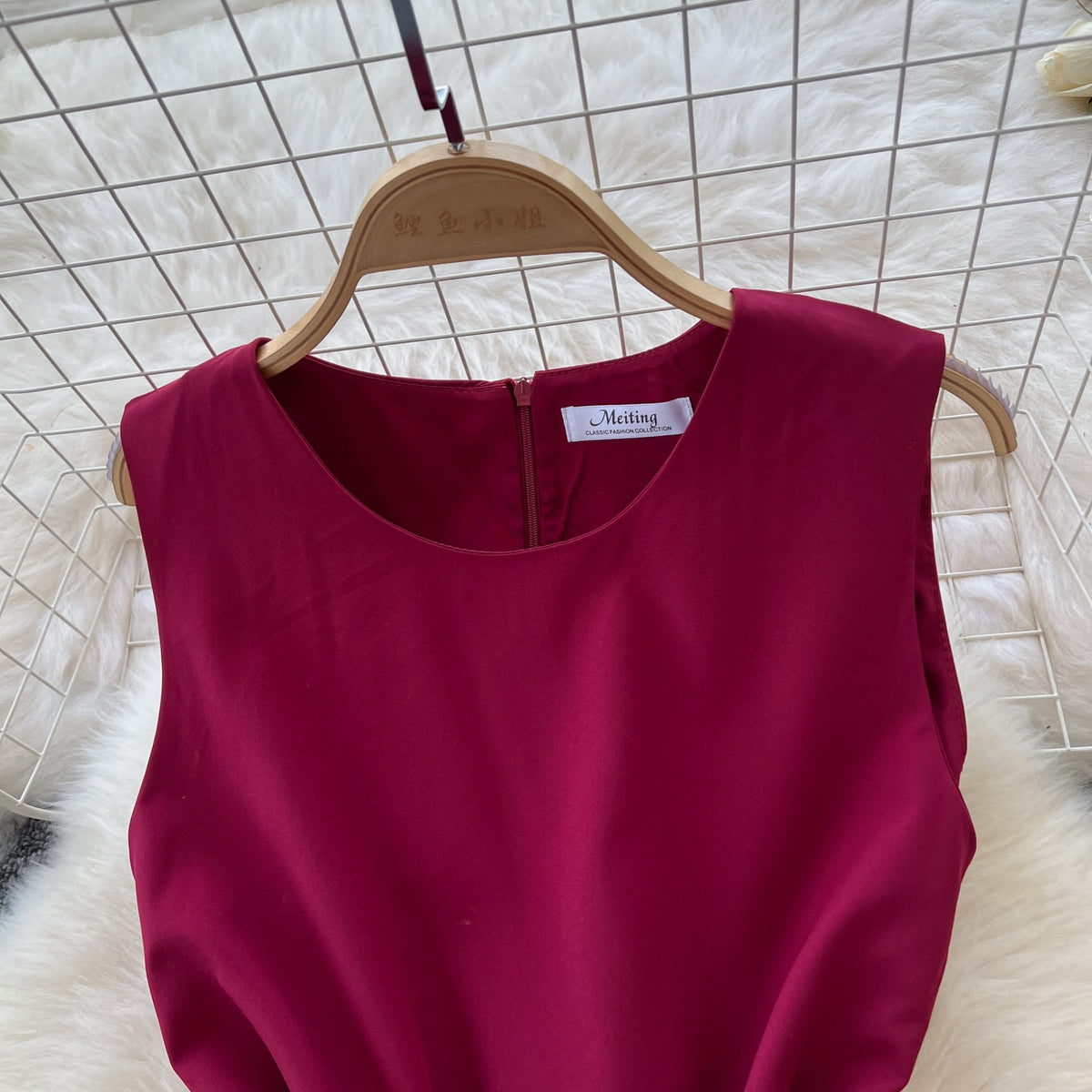French Style Lace-up Sleeveless Dress