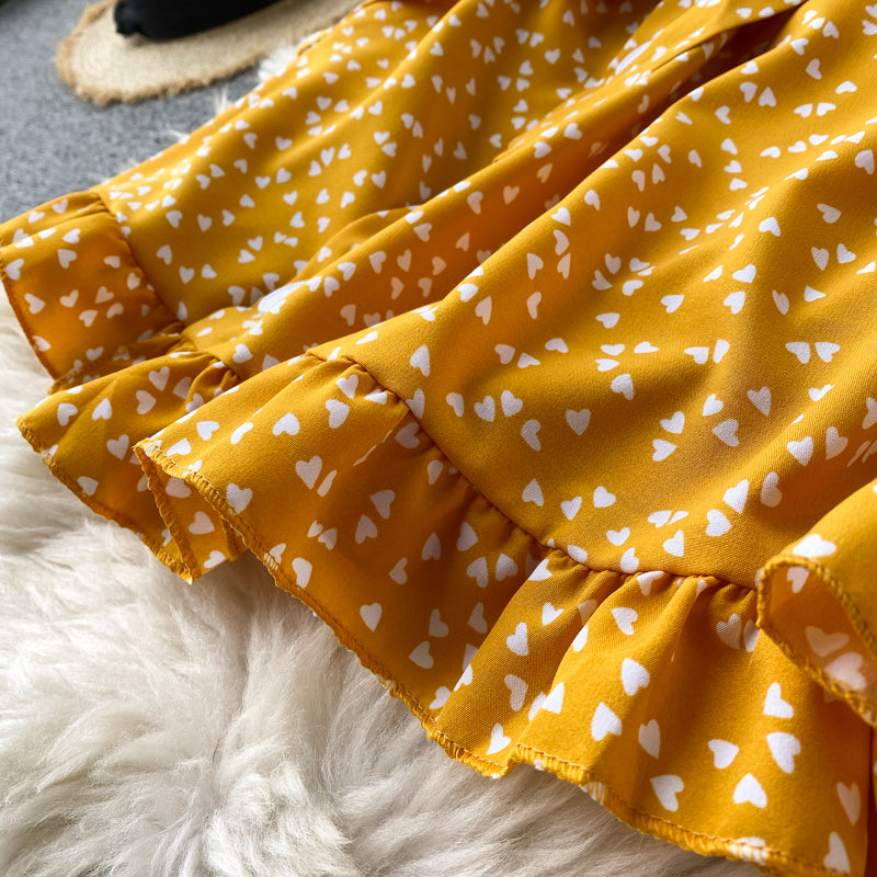 Cutie V-neck Polka Dot Printed Dress