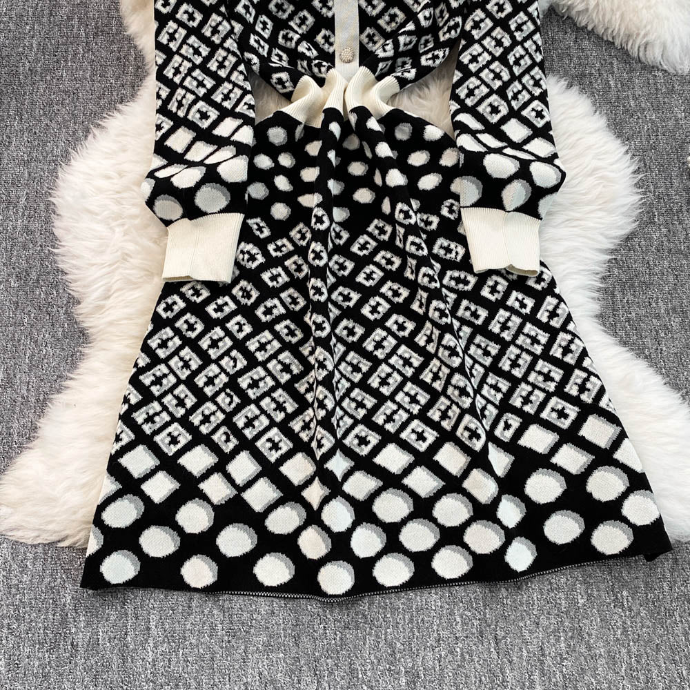 Fancy Knitted Waist-slimming Dress