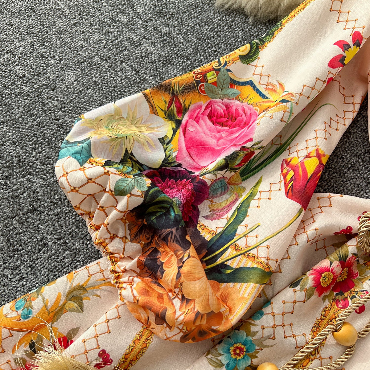 Courtly Mesh Patchwork Floral Dress