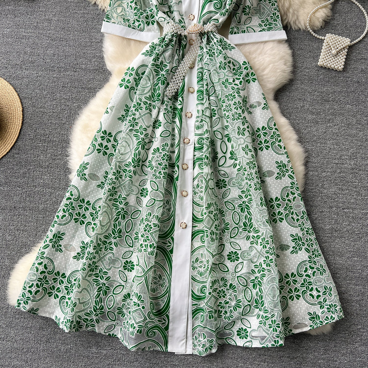 Courtly Embroidered Lace Floral Dress