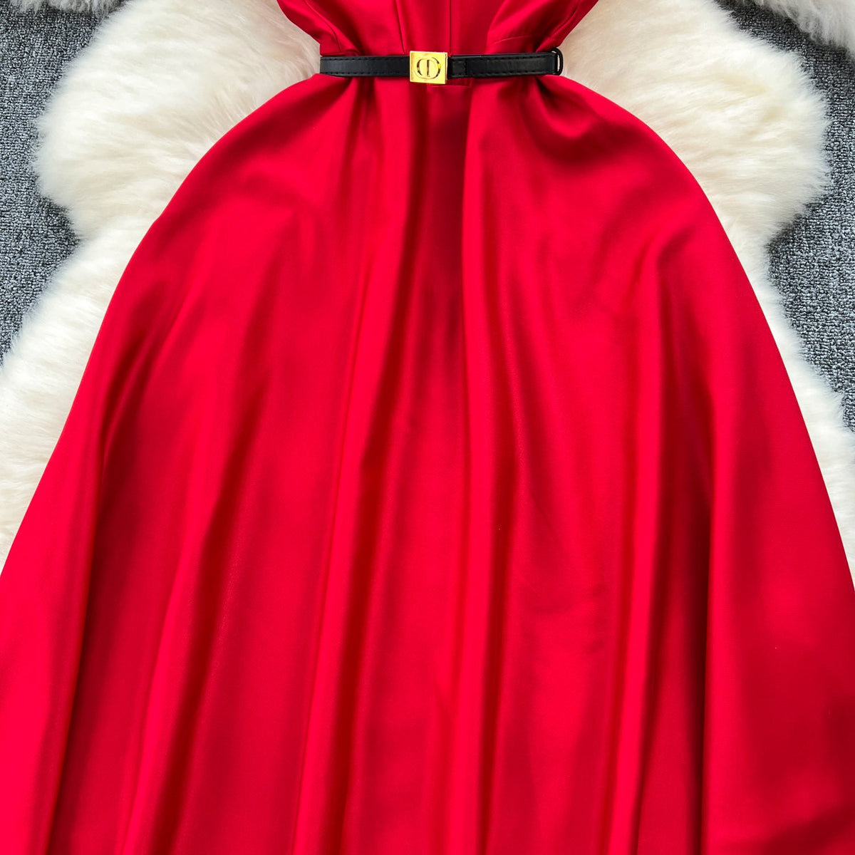 V-neck Sleeveless OL Dress
