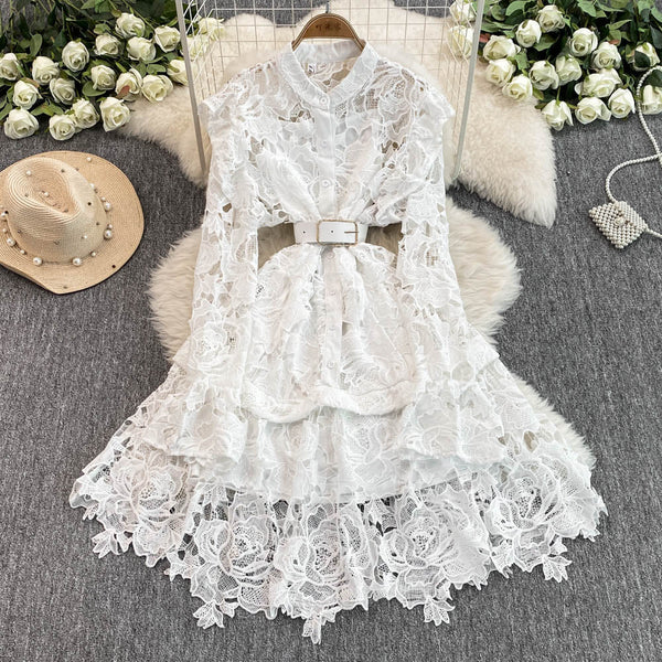 Premium Lace Patchwork A-line Dress