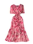 French Style V-neck Floral Fishtail Dress