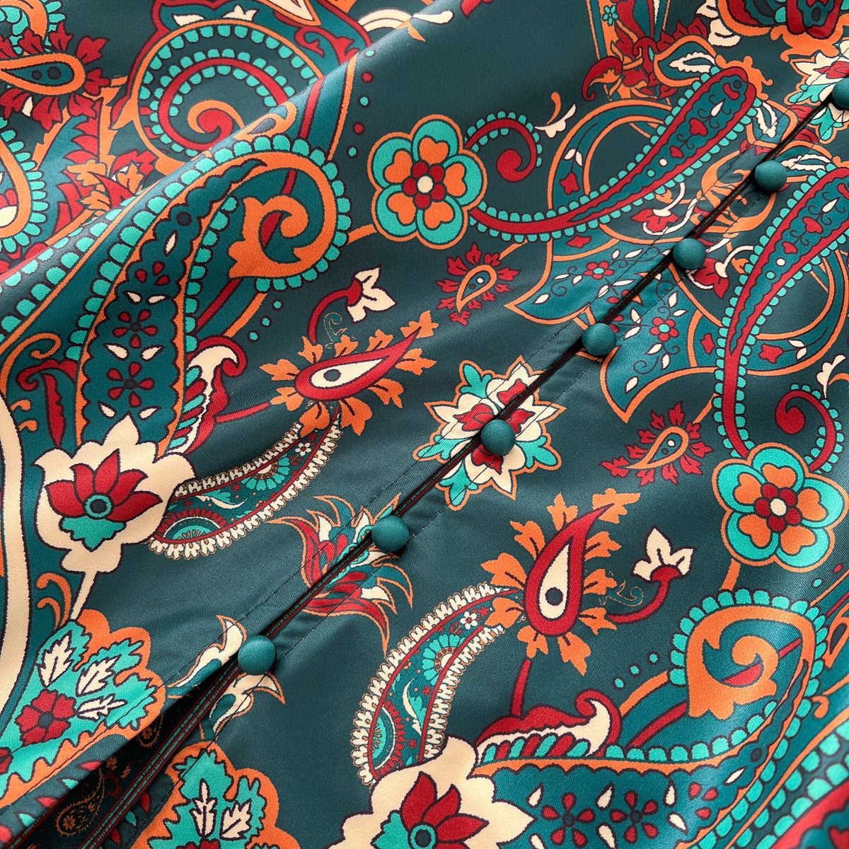 Courtly Floral Printed Lace Trim Dress