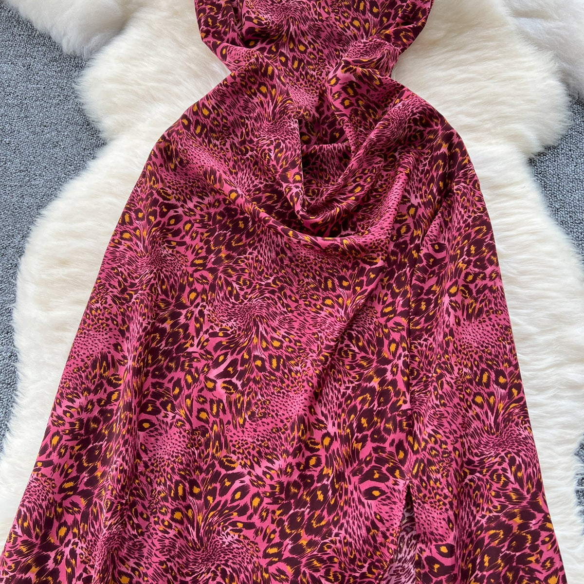 Floral Printed Split Chiffon Dress