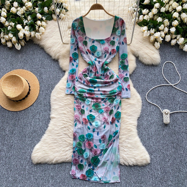 Niche 3d Floral Pleated Dress