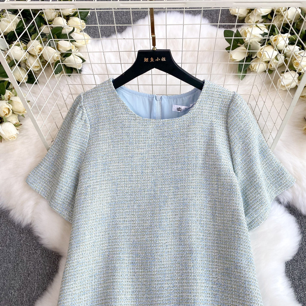 Delicate Mesh Hem Patchwork Dress