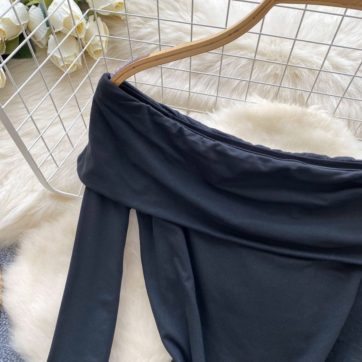 Off-shoulder Color Blocking Patchwork Dress