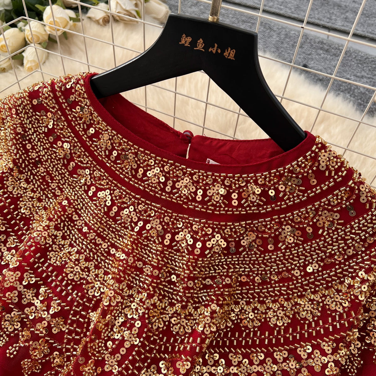 Premium Rhinestone Studded Pleated Dress