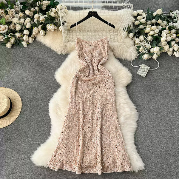Party Sequined Fishtail Slip Dress