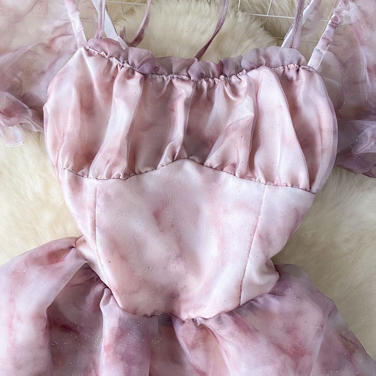 Fairy Tie-dye Puffy Mesh Dress