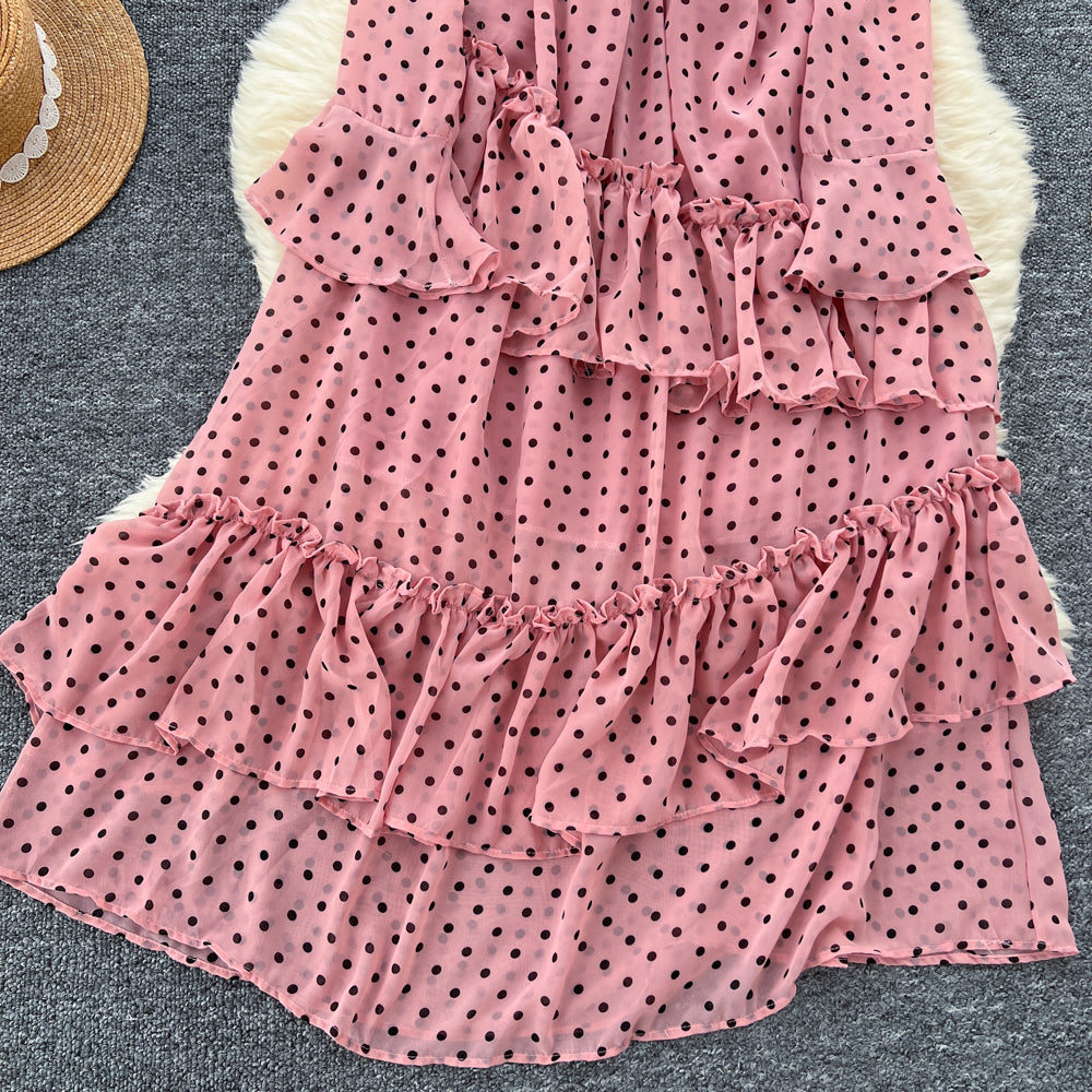 Bow-tie Polka Dot Chiffon Dress
