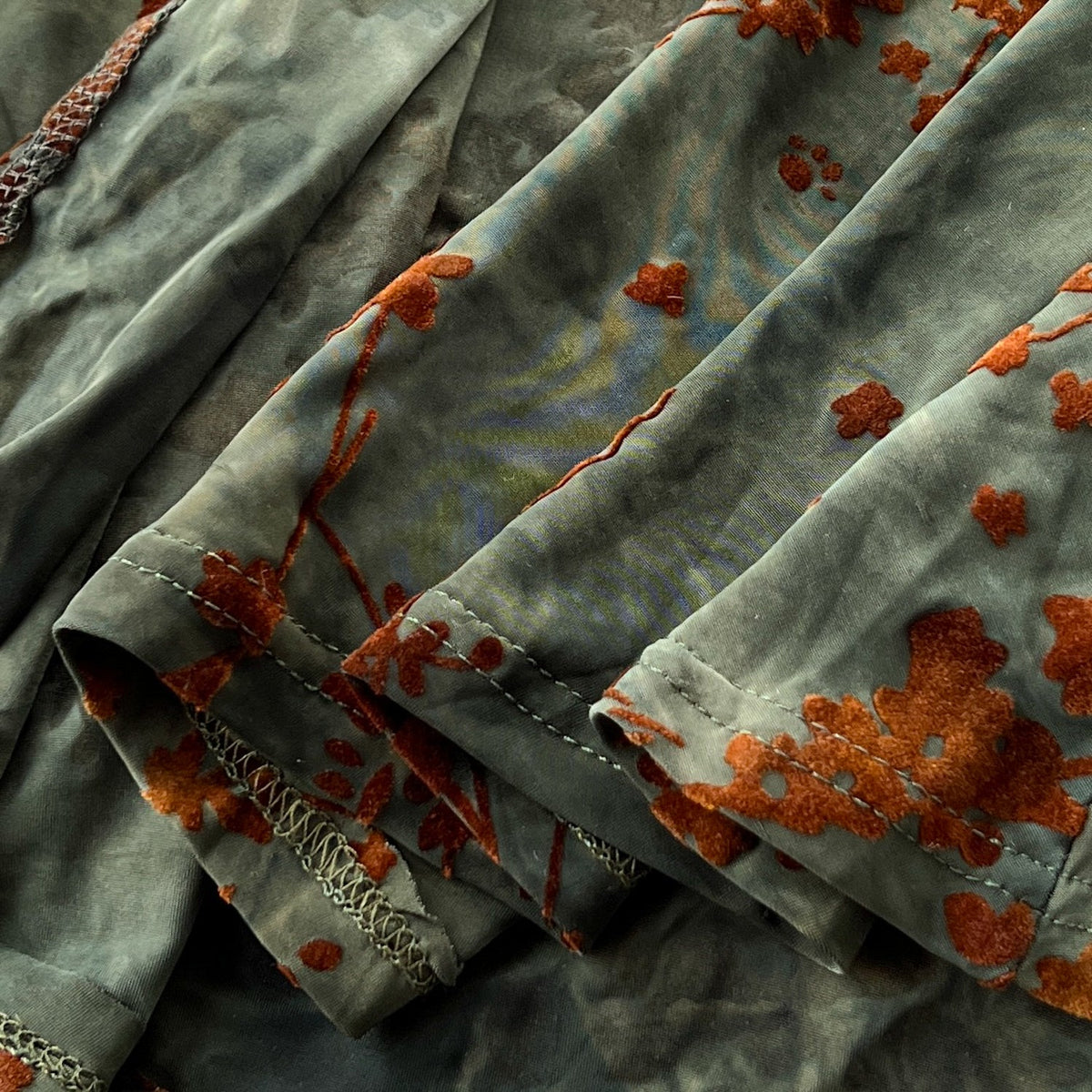 Vintage Tie-dye Çiçekli Hollowed Cheongsam