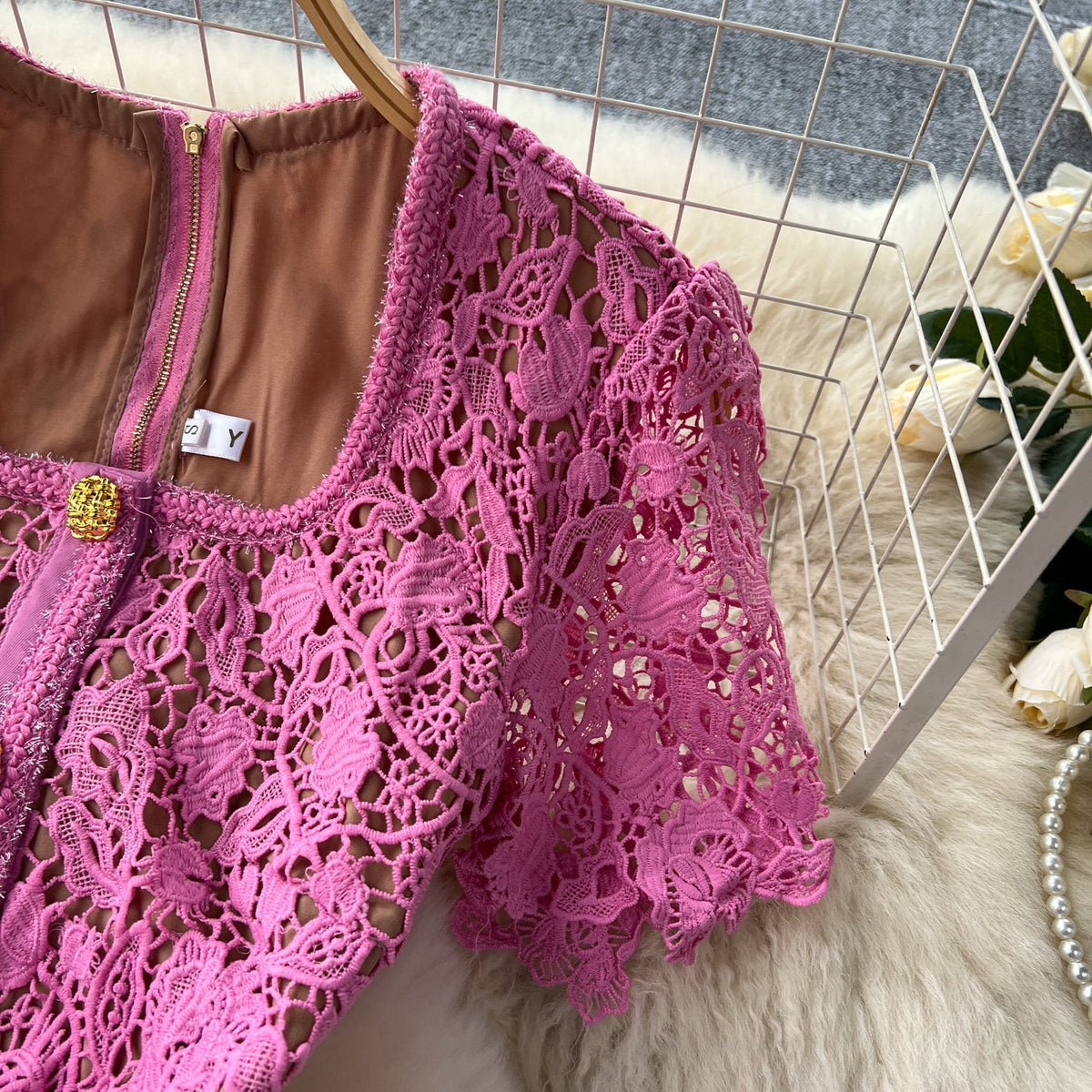 Elegant Delicate Embroidered Lace Dress
