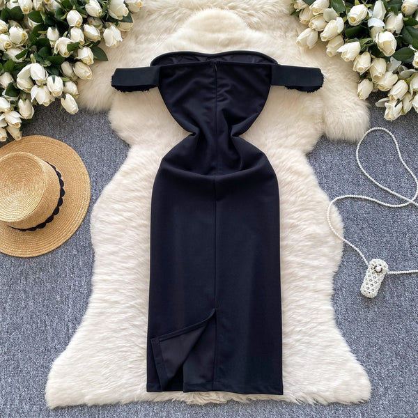 Beaded Sleeveless Black Party Dress