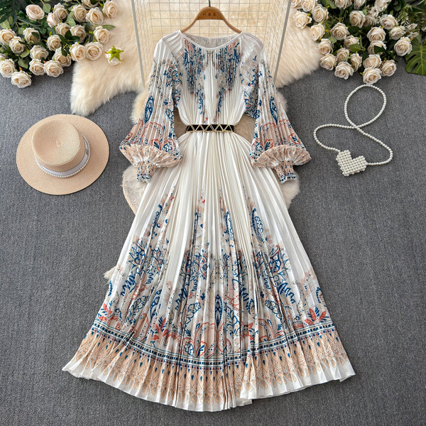 Courtly Floral Printed A-line Dress