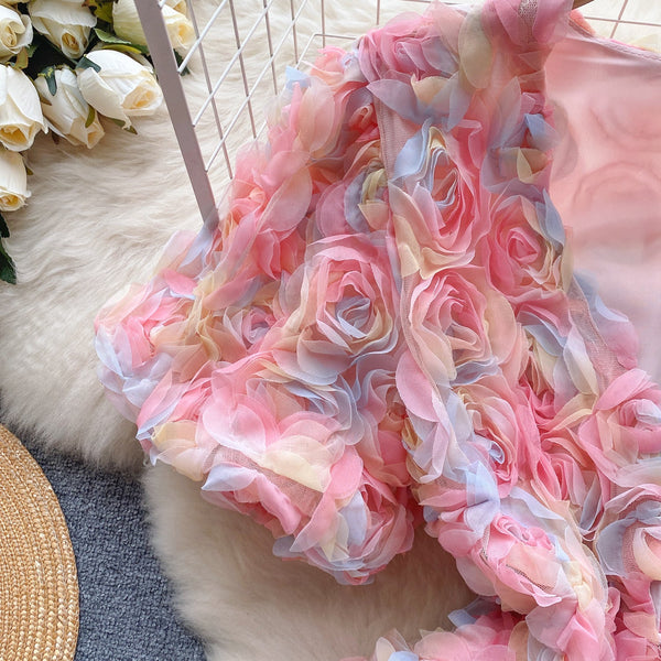 3D Colorful Flower Fairy Dress
