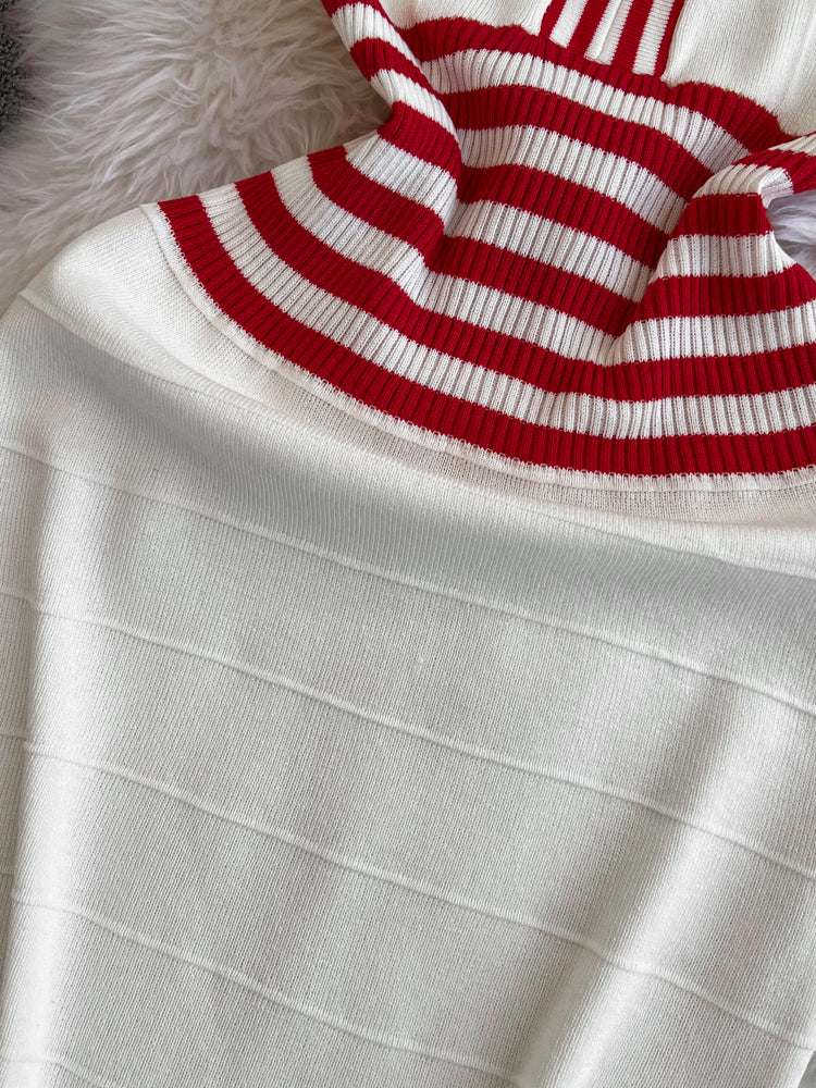 V-neck Sleeveless Knitted Bottoming Dress