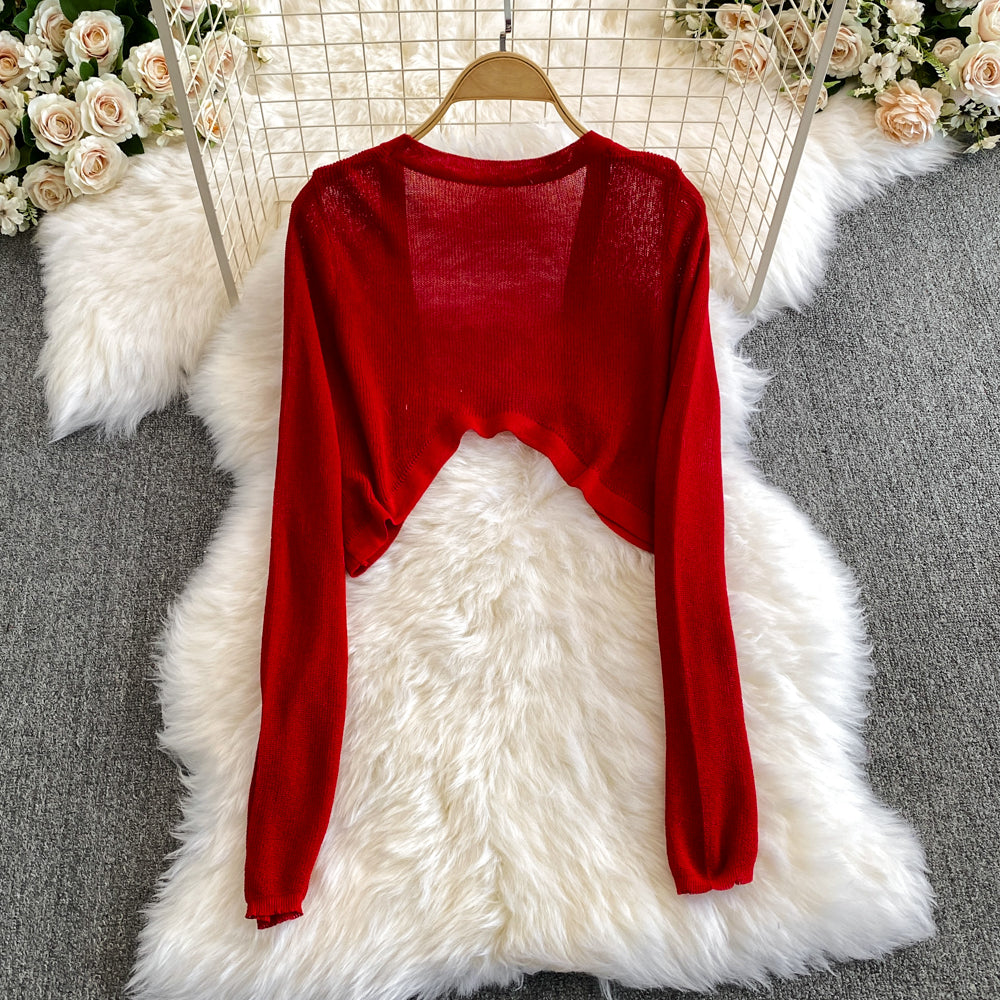 Floral Slip Dress&Cardigan 2Pcs