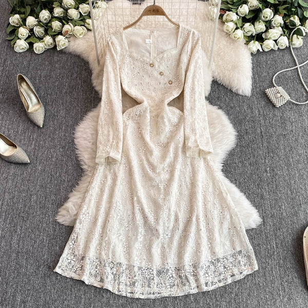Sexy See-through Embroidered Lace Dress