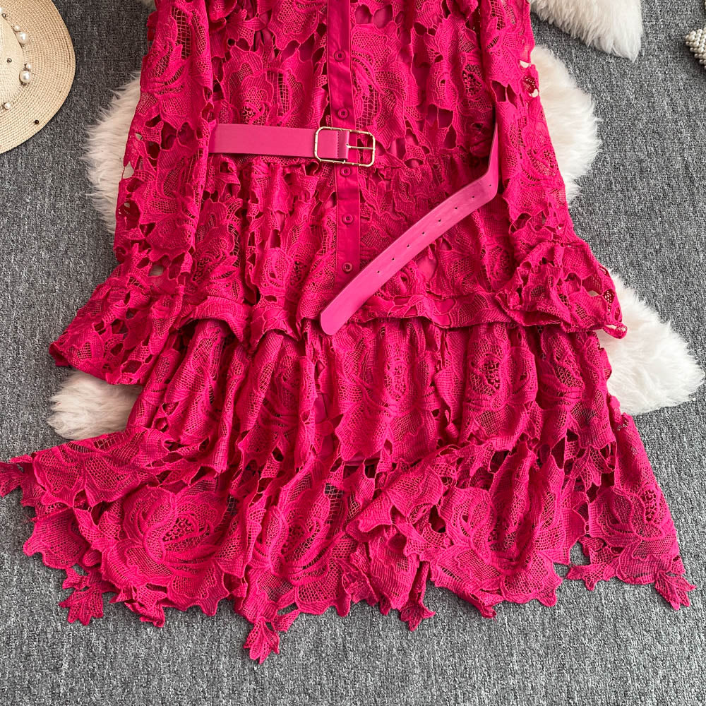 Premium Lace Patchwork A-line Dress