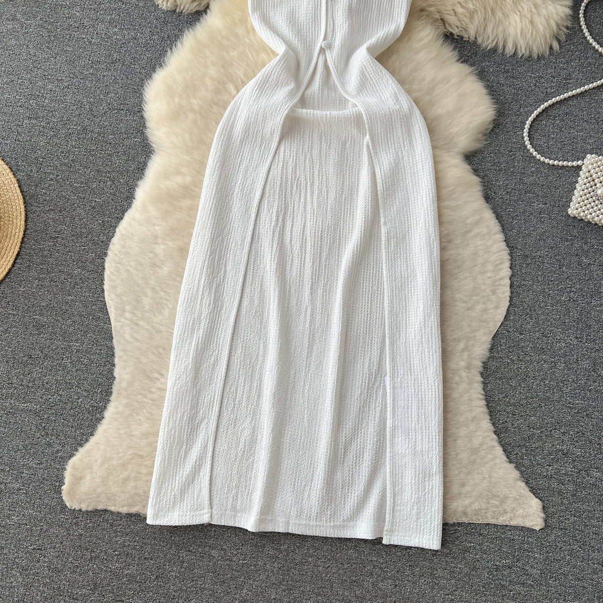 Sexy Hollowed White Cardigan Dress