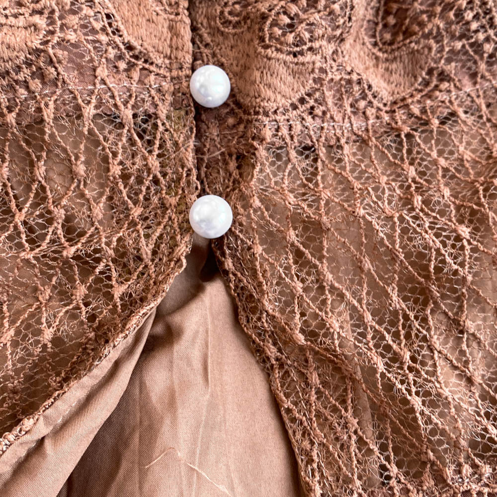 Courtly Lace Patchwork Shirt Dress