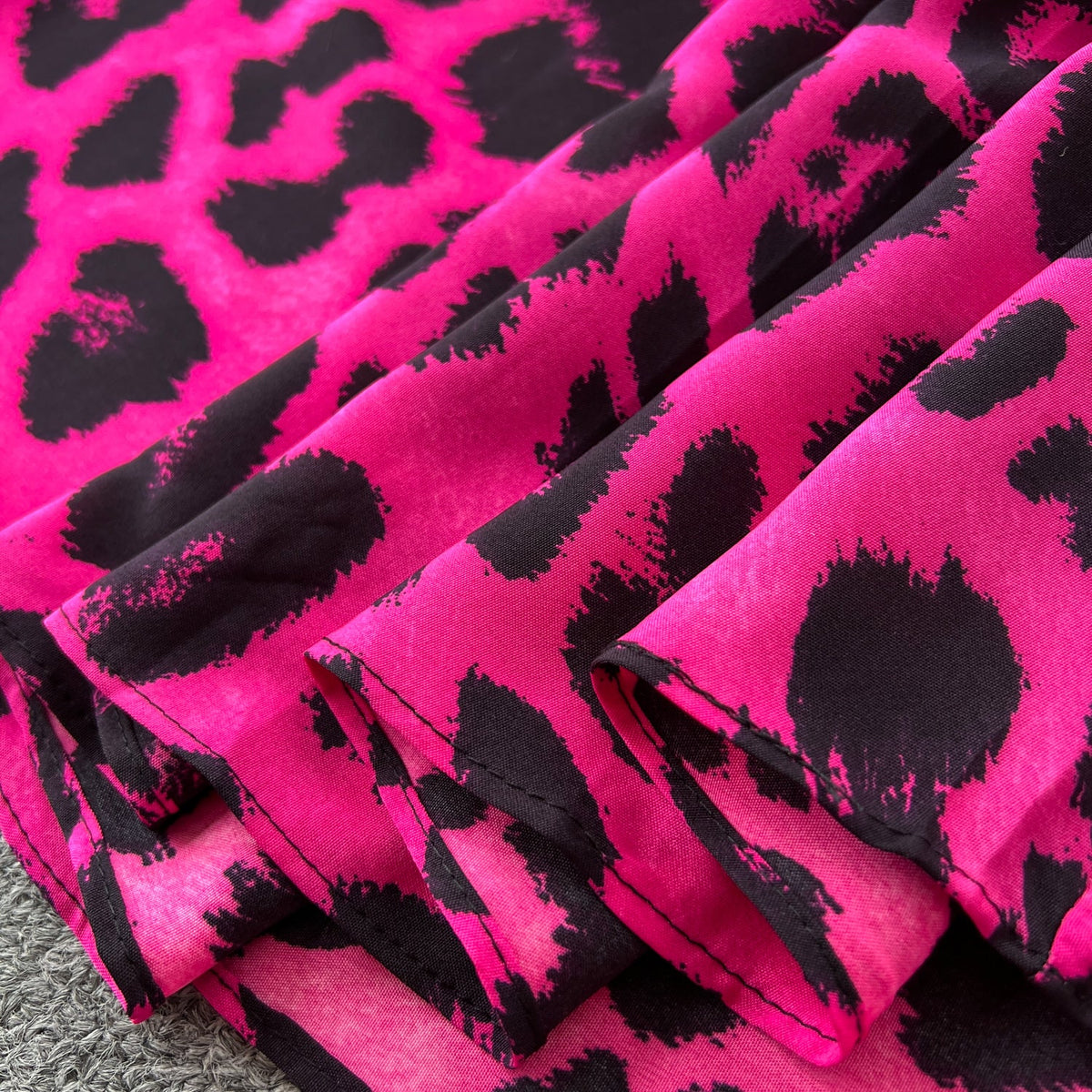Vintage Leopard Printed Flared Dress