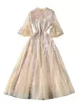 Fairy Floral Embroidered Mesh Dress