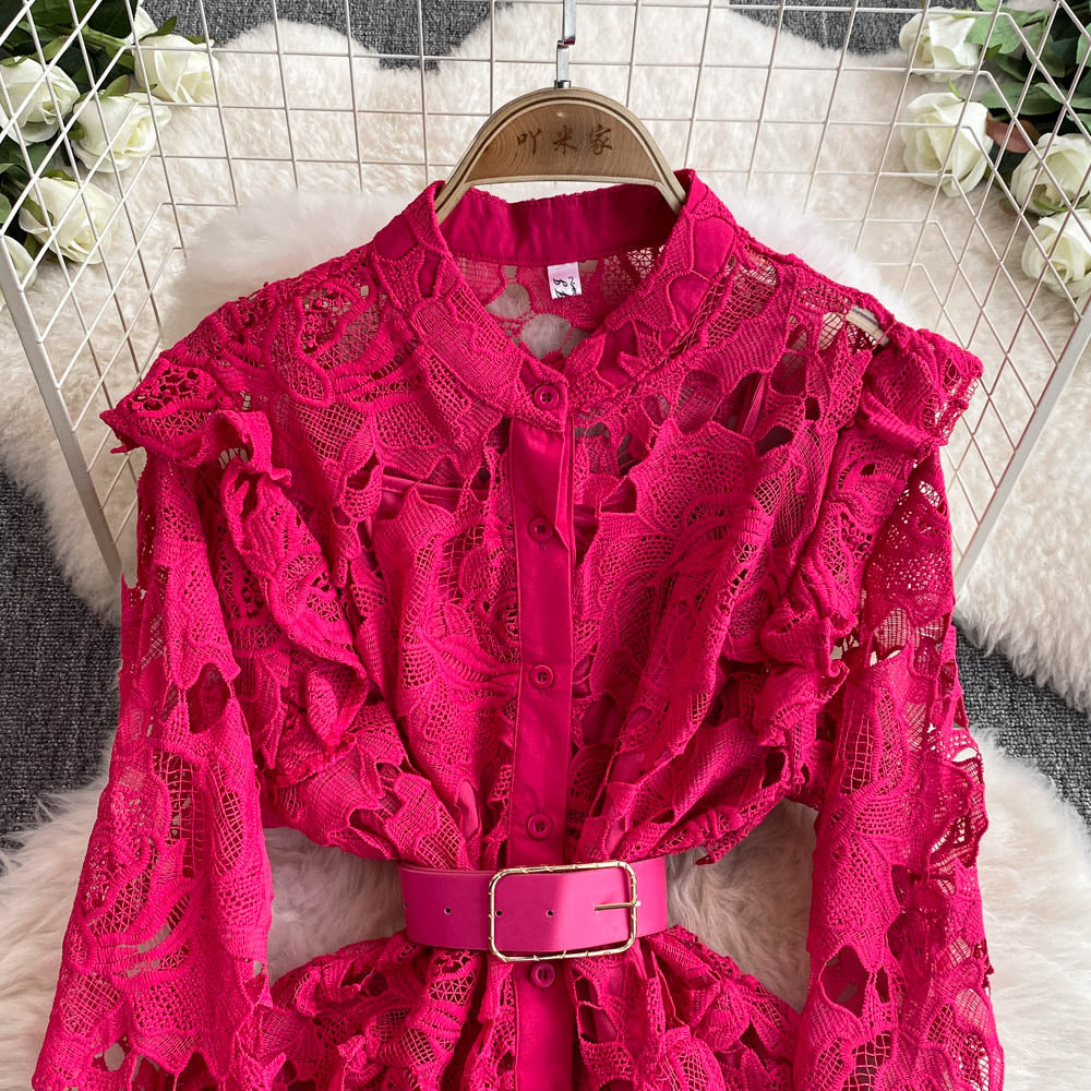 Premium Lace Patchwork A-line Dress